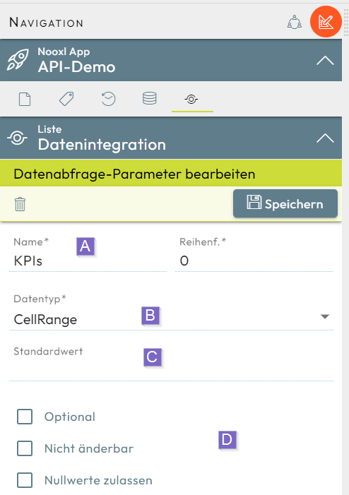 Datenabfrage-Parameter