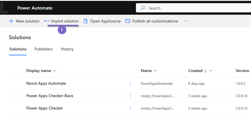 Flow solution import